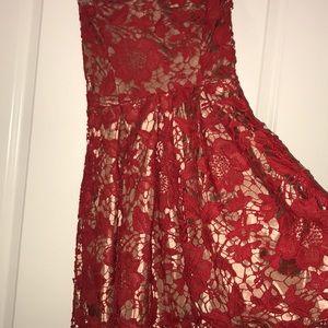 Red lace dress